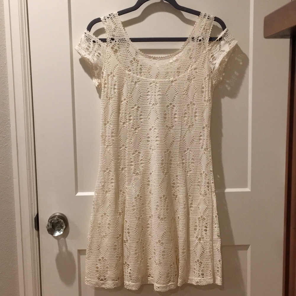 Free People Off-White Dress with Cut-Out Detailing